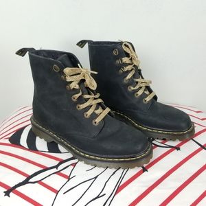 Dr. Marten's Black Luana Leather Combat Boots